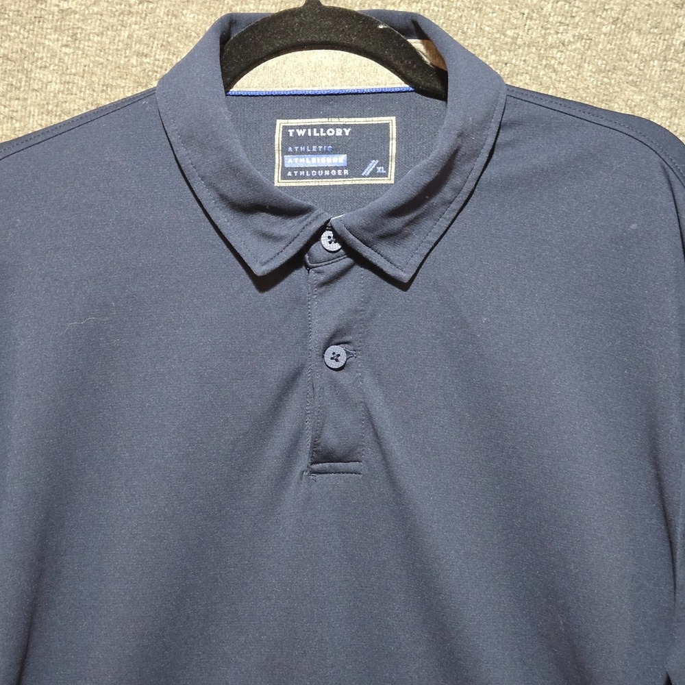 Twillory Polo Shirt Mens XL Blue Athleisure Athlounger Performance Casual L/S